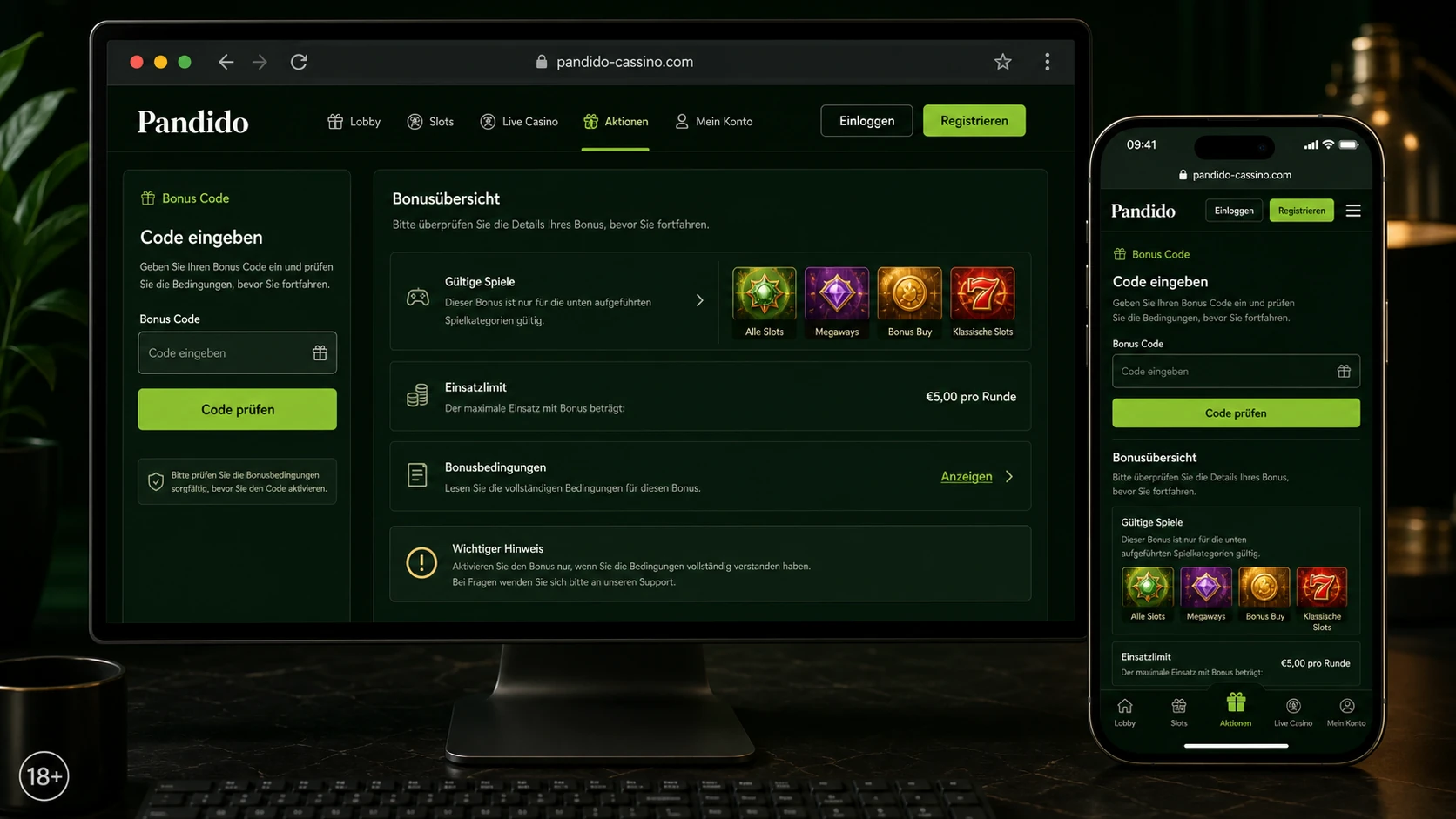 Pandido Casino Bonus Code