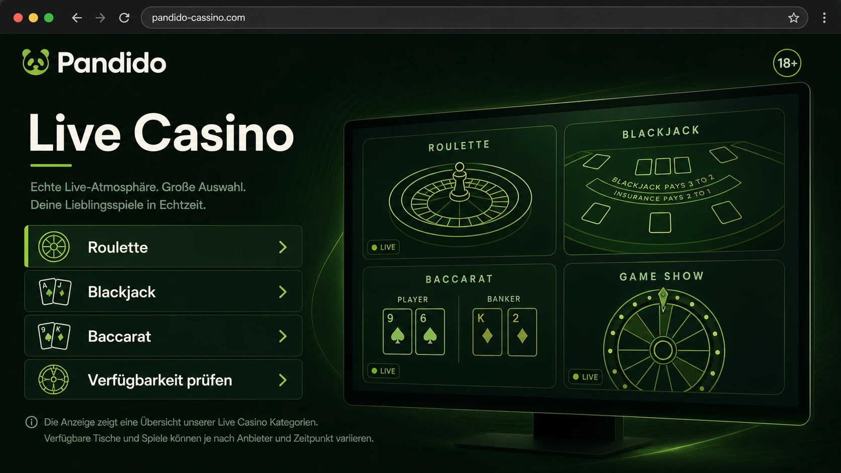 Live Casino als Spielkategorie
