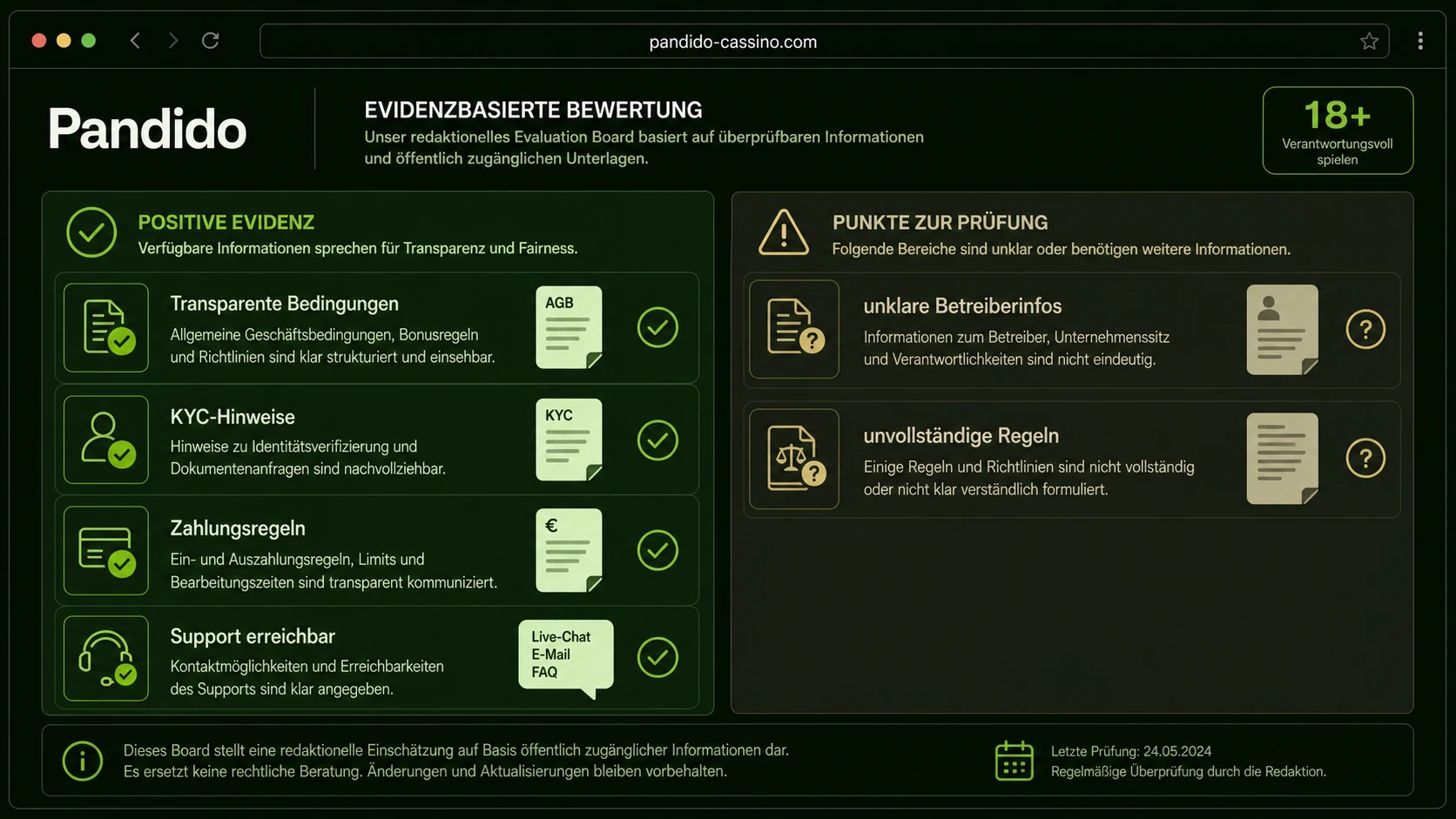 Positive und kritische Signale