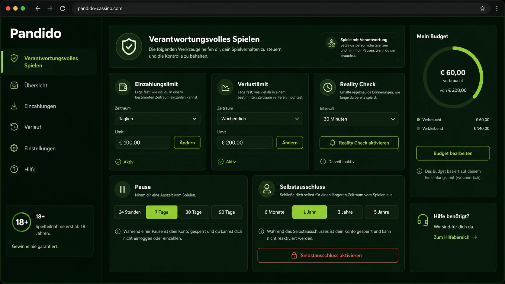 Verantwortungsvolles Spielen